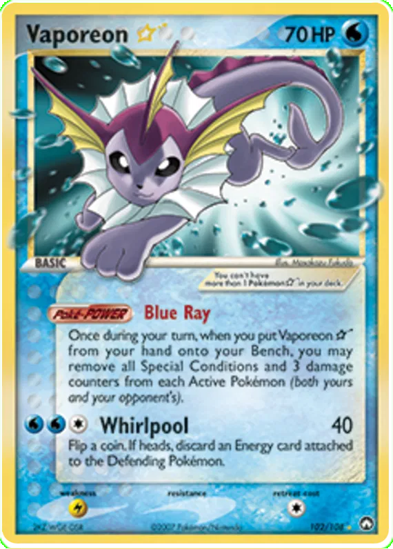 Vaporeon * - EX Power Keepers #102