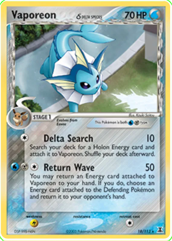 Vaporeon  (delta species) - EX Delta Species #18