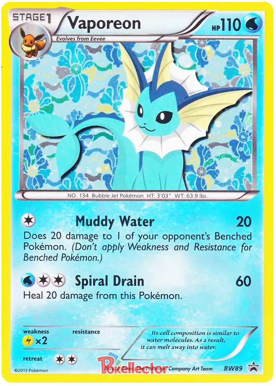 Vaporeon - Black & White Promos #89