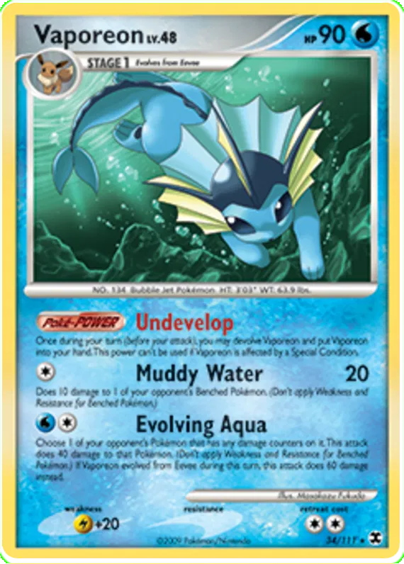 Vaporeon - Platinum - Rising Rivals #34