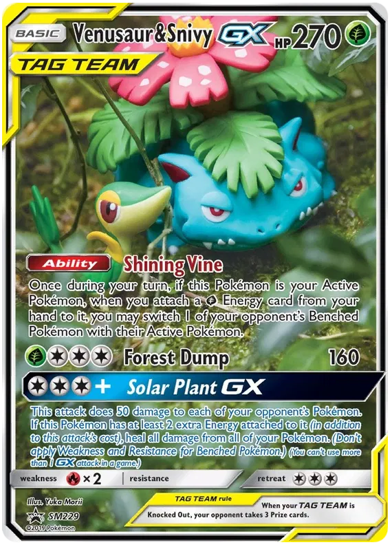 Venusaur & Snivy GX - Sun & Moon Promos #229